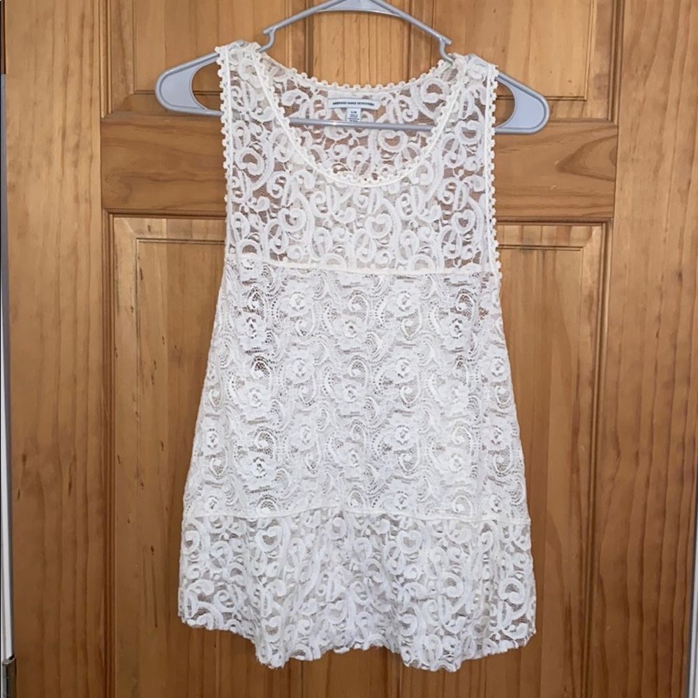 American Eagle White lace tank top